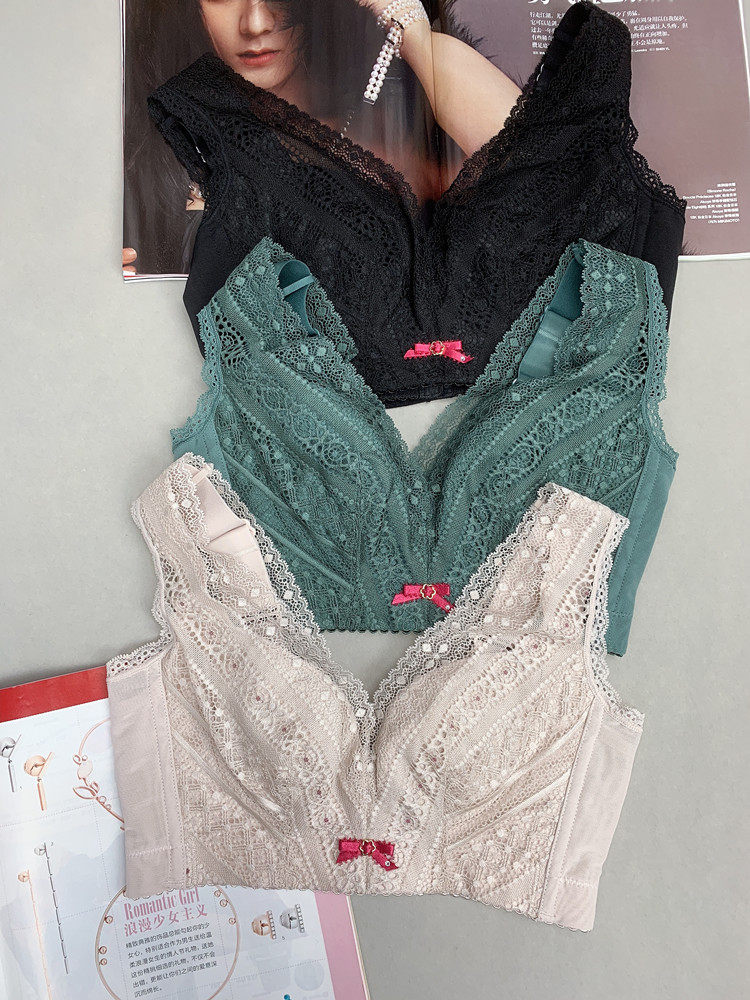 Beauty salon underwear women's double shoulder straps adjustment type no steel ring no sea gathered thin section vest style closed breast bra