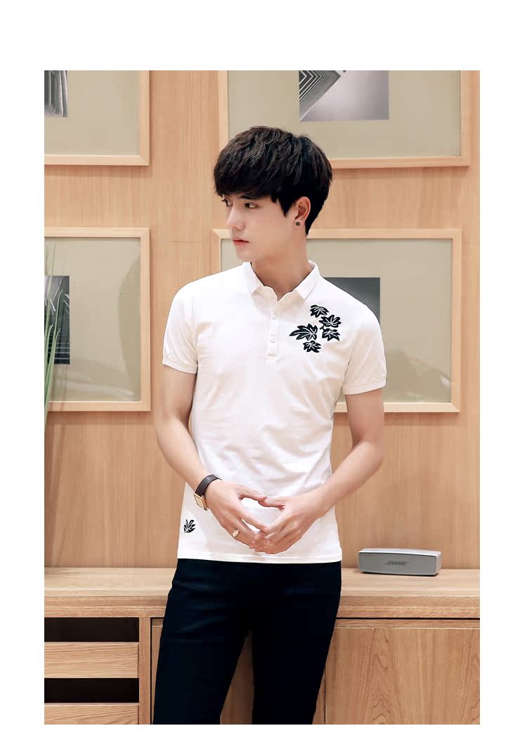Áo thun nam tay ngắn mùa hè cổ áo cotton ve áo POLO thủy triều nam thanh niên học sinh dẫn đầu quần áo aso polo