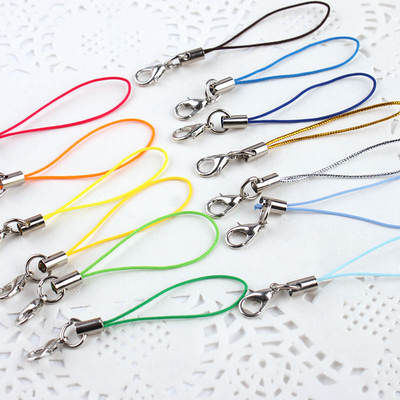 diy key jewelry with ultra-fine beaded material, lobster buckle, small hanging rope pendant, mobile phone chain shell hanging accessory