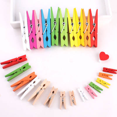 diy decorative creative small wooden clips, wooden colorful retro Polaroid wall-mounted art hanging photo clips