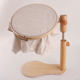 Embroidered handmade round ໄມ້ແຂງສະຫນັບສະຫນູນ Portable