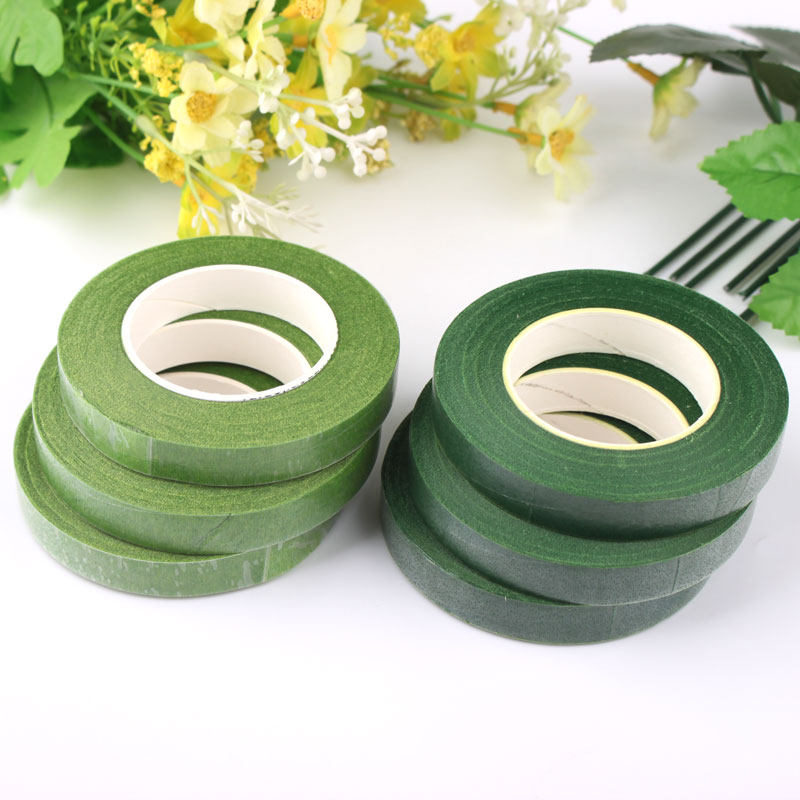 DIY handmade material Tie garland flower pole edging tape paper tape Light green accessories Dark green wide 1cm package floral art