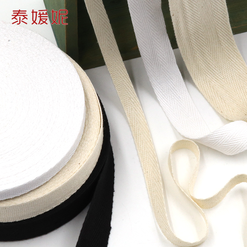 full cotton herringbone with black white bag sideband roll side bar handstrap line military band with wrapping and hanging tag canvas belt