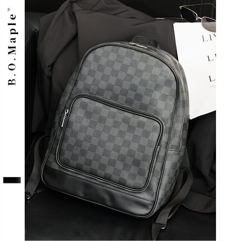 BOMaple Korean version double shoulder bag men's large capacity European and American fashion Trend casual scapegoat computer file bag