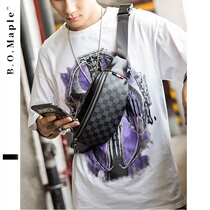 BOMaple 2021 new trendy fashion fanny pack men European and American wind small sloping cross-pack casual gill chest bag