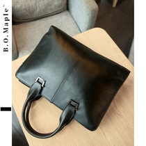 BOMaple Korean version of mens briefcase Business handbag Mad Mapi casual ipad Inclined Satchel Office Computer Bag
