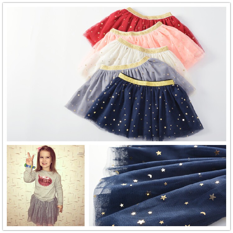 80-120cm girls' gauze skirt skirt children's princess tutu skirt dance skirt baby star mesh gauze skirt