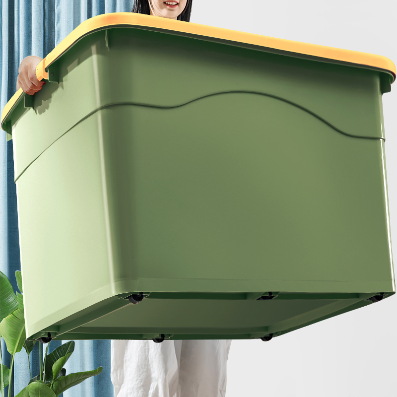 Special size plastic containing box clothes Quilt Containing box thickened pulley finishing case with lid Home containing box