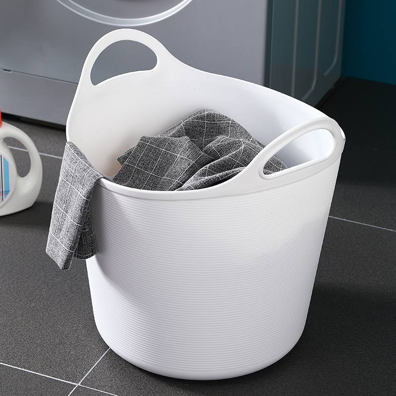 Handheld Soft Plastic Non-Slip Dirty Clothes Basket Laundry Basket Dirty Clothes Storage Bucket Soaking Foot Bucket Foot Wash Basin