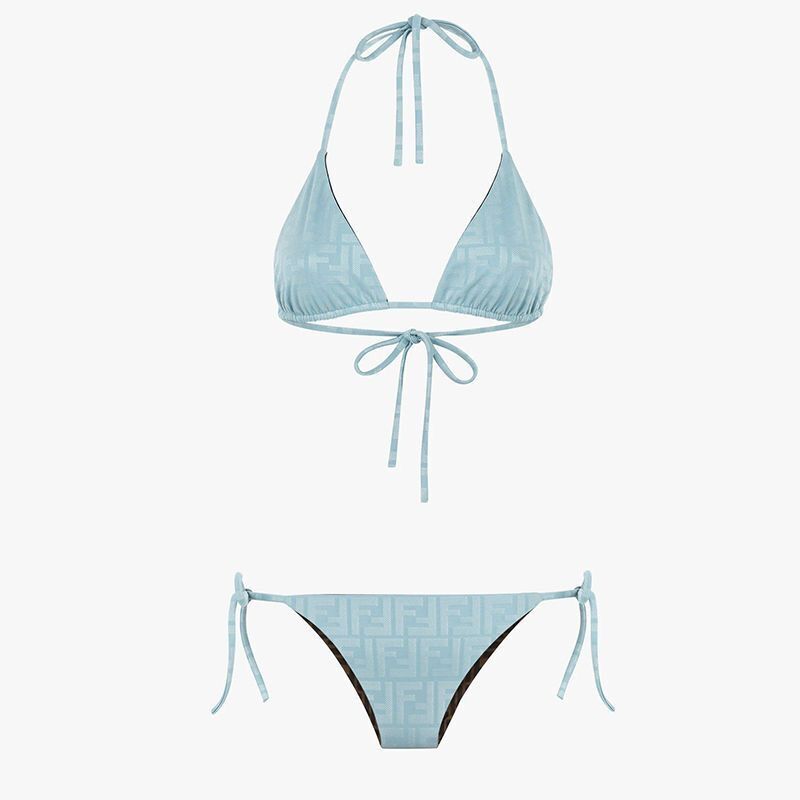 2026 New Sexy Bikini Push-Up Halter Backless Reversible Printed High-End Two-Piece Triangle Swimsuit for Women