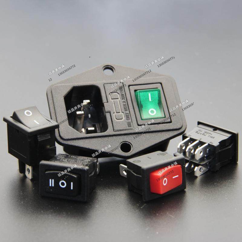 RL10-1FS with press-mounted hole ear three-in-one switch safety type power AC socket Taiwan RLEIL