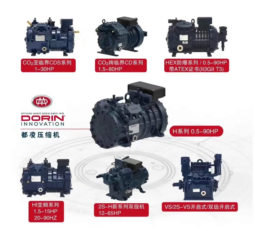 原装正品都凌Dorin压缩机H2500CS 25匹风冷机组 制冷压缩机(pic7)