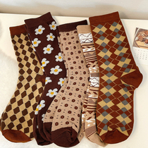 ins wind socks women autumn and winter retro stockings personality trend pile socks Japanese College thick warm stockings