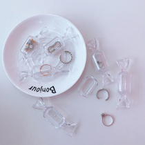 ins Girl cute transparent candy mini storage box Ring earrings portable jewelry box jewelry storage props