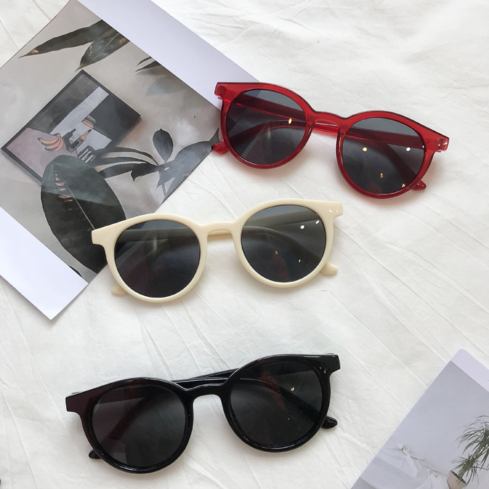 Zhang Dalin Lin Xiaozhai màu đỏ với kính râm tròn mới nữ kính râm kiểu gió retro giá kính cận