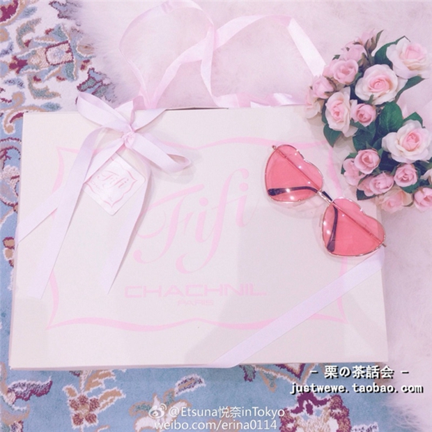 Harajuku Wind Ocean Tablet Retro Kính râm tình yêu Wild Soft Girl Trong suốt Tình yêu Gradient Kính râm kính thời trang
