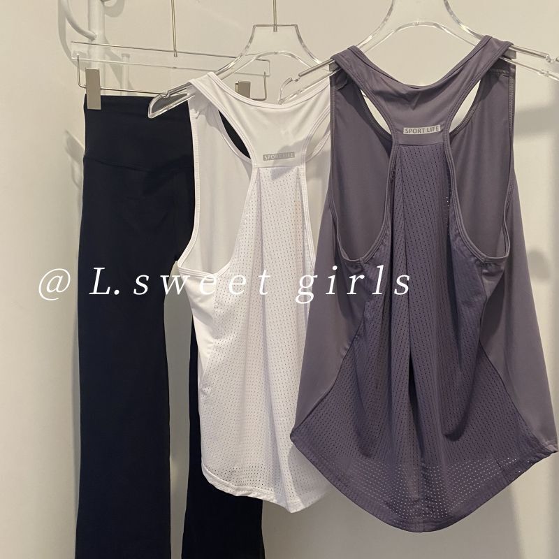 Sports Loose Sleeveless Vest Women's Training T-Shirt Top Outer Wear I-Shaped Fitness Breathable Yoga Wear Cover-Up Sports Loose Sleeveless Vest Women's Training T-Shirt Top Outer Wear I-Shaped Fitness Breathable Yoga Wear Cover-Up