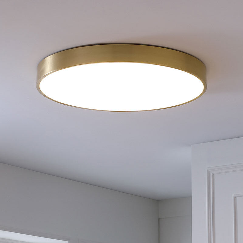 LED ceiling light all copper bedroom light modern minimalist atmospheric home balcony walkway light ultra-thin American ceiling light