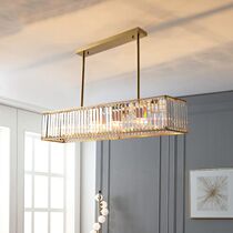 All copper crystal chandelier American light luxury restaurant lamp large and small apartment simple modern Nordic creative square table lamp