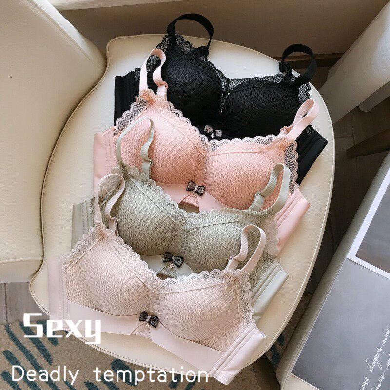 Girls ' underwear Women's rimless small chest gathered adjustment type closed breast upper breast bra thickened bandeau incognito underwear