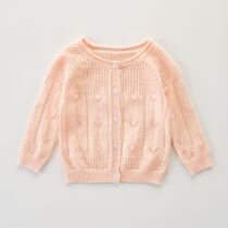 2022ins spring summer style baby girl baby sweaters soft pure color hollowed-out knit cardio-hoodie children sunscreen