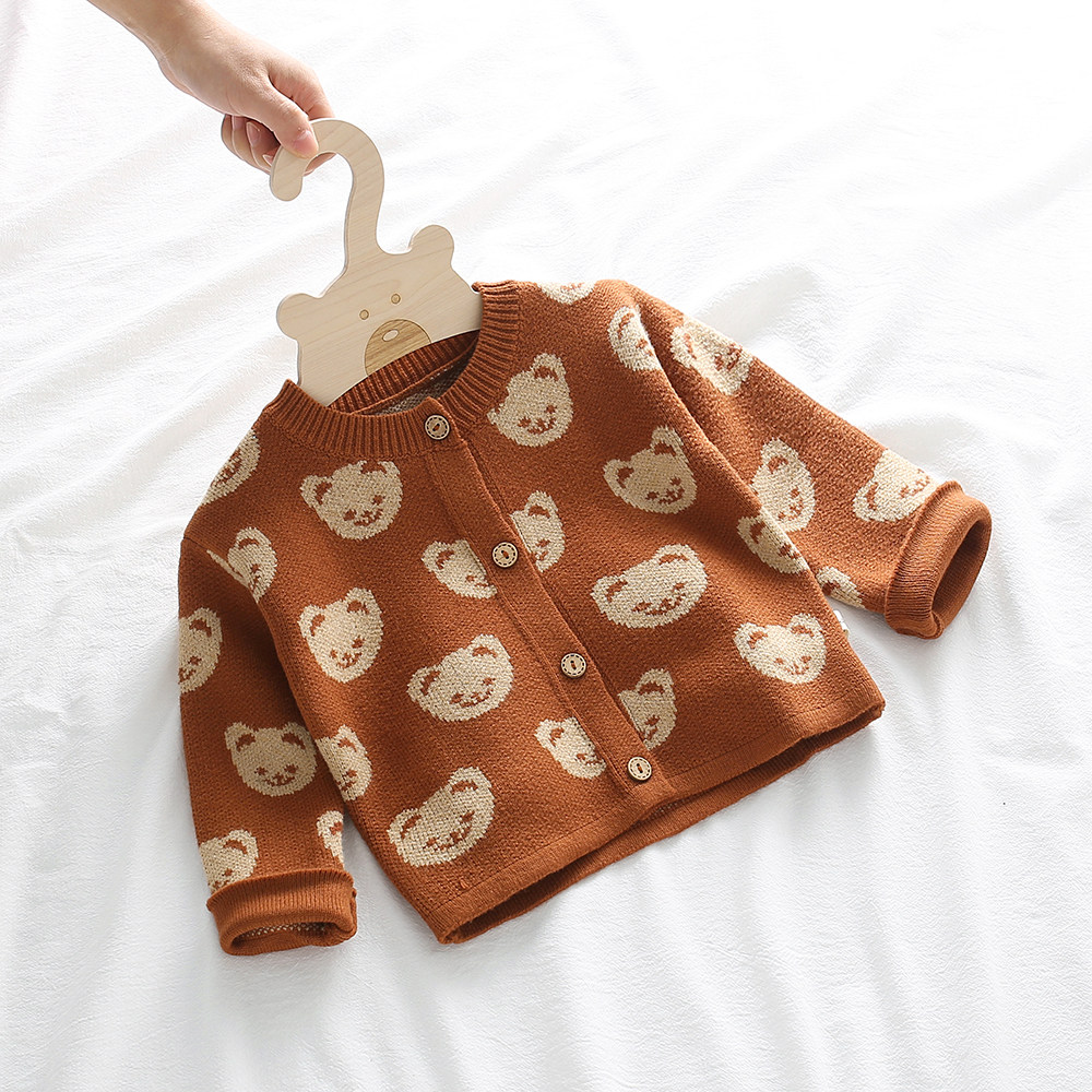 Children's sweater boy and girl Spring and autumn little coat 2023 Han Edition new baby gas knitting sweater