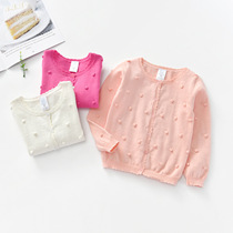 Cotton Spring Girl Knit Cardibo Sweatshirt Cute Fresh Style Baby Sweatshirt Summer Air Conditioning Shirt