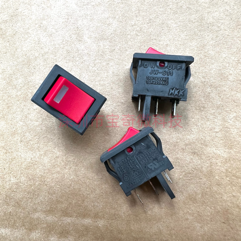 Japan Nkk Jw-S11 Rocker Switch Spst Red Light 2-Position Self-Locking Jws11Rcac 10A Japan Nkk Jw-S11 Rocker Switch Spst Red Light 2-Position Self-Locking Jws11Rcac 10A