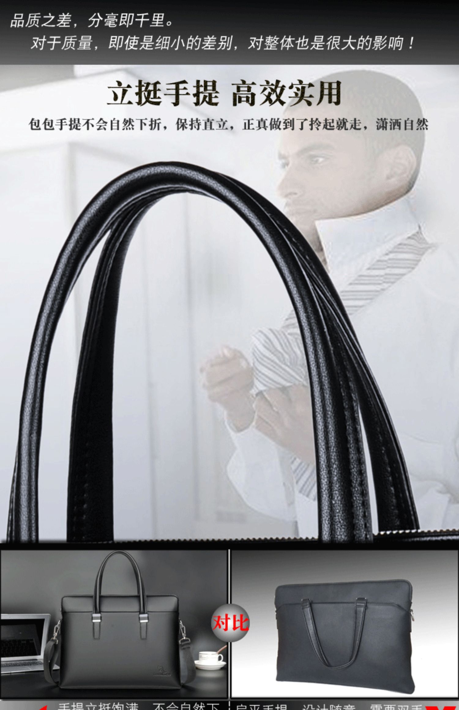 Yuesen kangaroo kinh doanh cặp da công suất lớn da bò nam túi xách vai Anh máy tính xiên túi - Túi của con người túi xách pedro