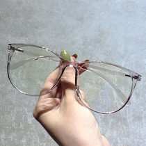 Small Red Book anti-blue radiation myopia glasses female can be equipped with a number of net red plain skin protection flat lens tide face small