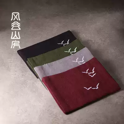 Fenggu Mountain House Chinese style Zen cotton linen tea towel creative long version of clean towel thick absorbent tea mat Rag