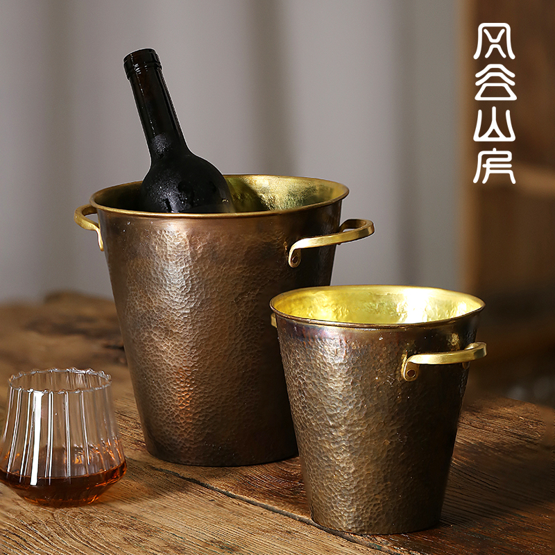 日本製 手作り 真鍮製 アイスバケツ 断熱バケツ アウトドア バー ビール シャンパンバケツ アイスバケツ アイスティー アイスワインバケツ 調理器具