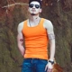 Lycra cotton tự canh cổ vuông vest nam triều chạm đáy thanh niên nam căng mọng mùa hè mồ hôi từ vest vest