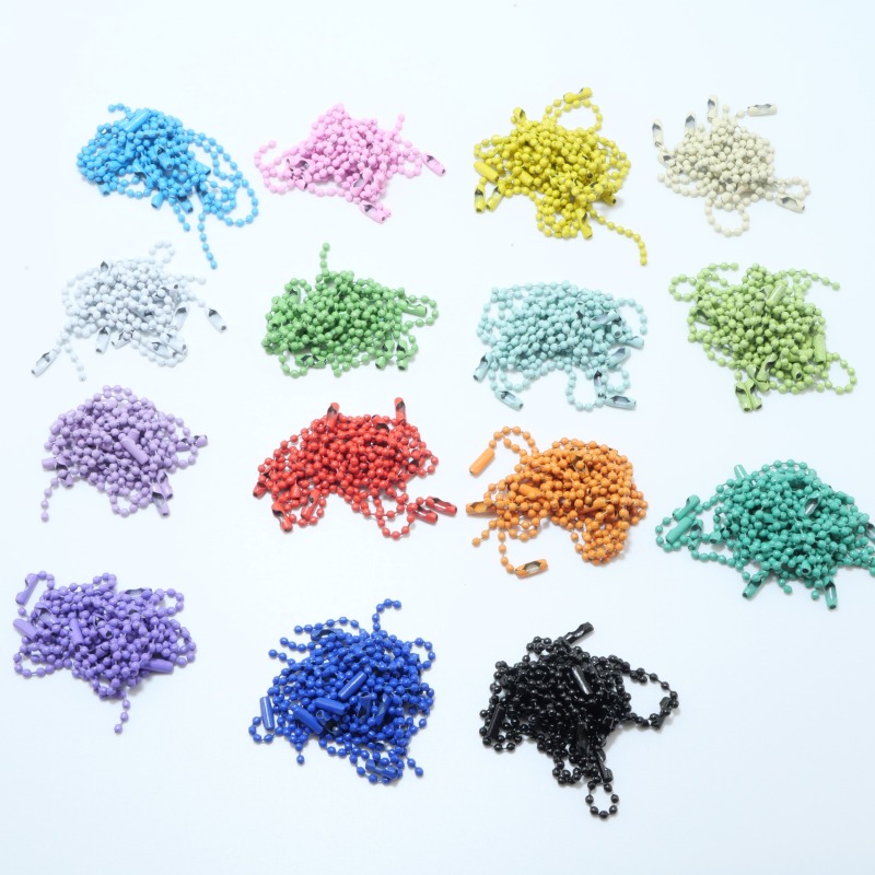 10cm Metal Chain Colorful Painted Bead Chain DIY Chain Accessories Hanging Chain Keychain Chain Wave Bead Chain Tag Chain
