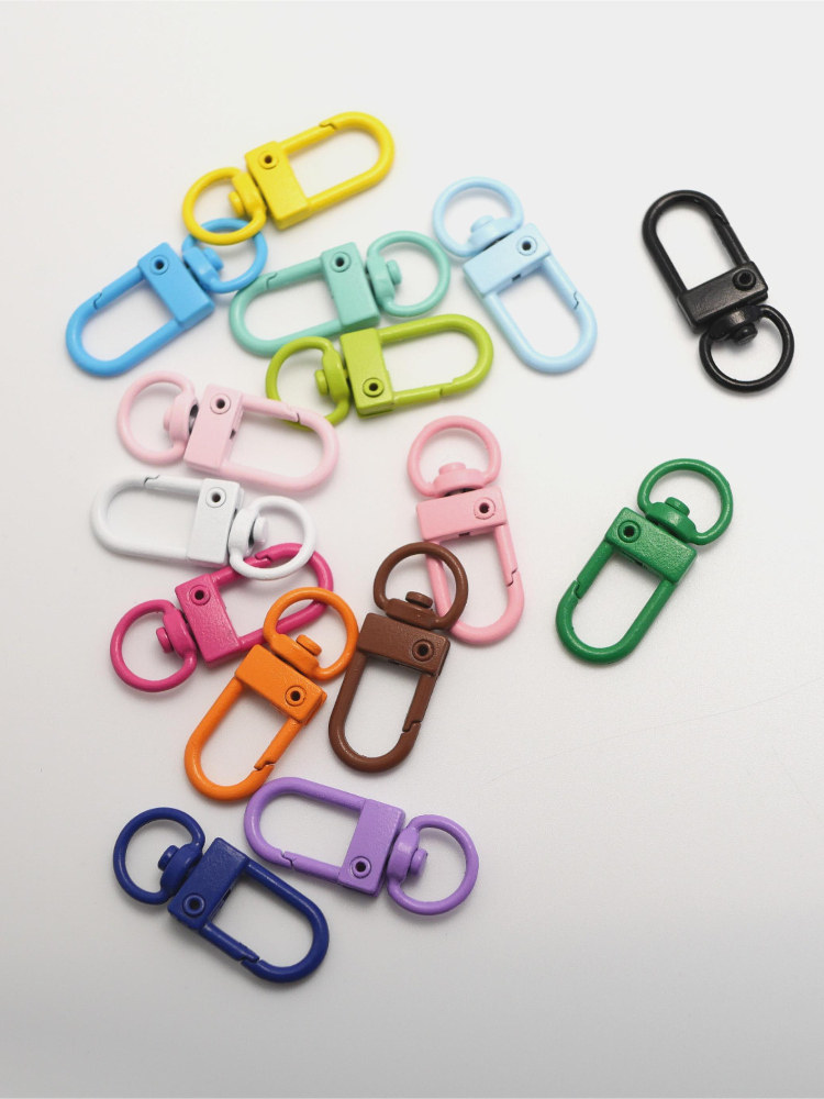 Keychain Snap Hook Electroplated Colorful Metal Door Buckle Spring Hook Accessories Painted Hanging Buckle Xiaomi Buckle U Buckle