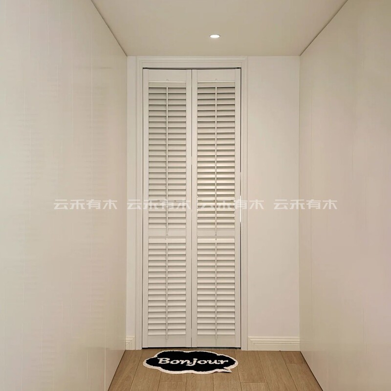 Shutter Door, Sliding Door, Ventilated and Breathable, Double-Door Balcony, Cloakroom, Storage Room, Shutter Breathable Flat-Opening Folding Door