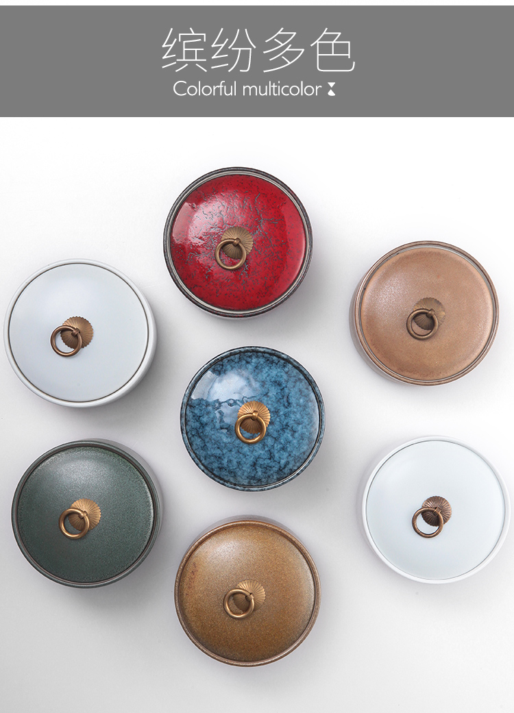 The Wu family fang caddy fixings ceramic large wake receives box of pu 'er tea cake tins storage POTS of tea set