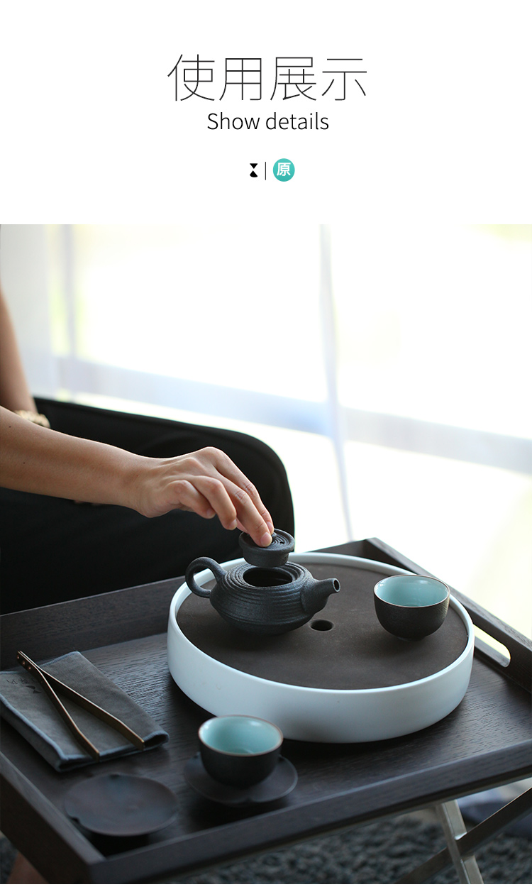 The Wu family fang ceramic teapot creative ceramic filter tea by hand stone grain Japanese kung fu tea set