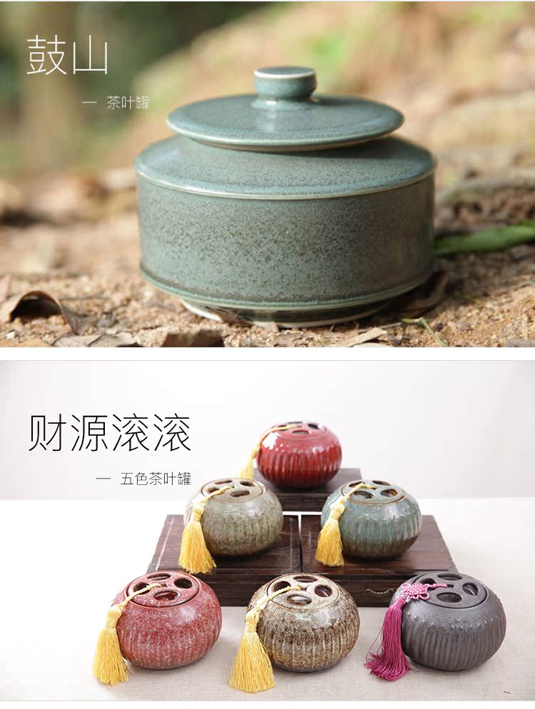 The Wu family fang ceramic tea pot seal tube storage tank creative large tea boxes Chinese detong trumpet