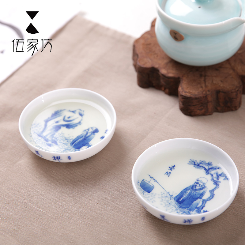 Kung fu wu family lane inebriate flowers ceramics teacups hand - made small sample tea cup individual CPU master cup of blue and white porcelain tea set