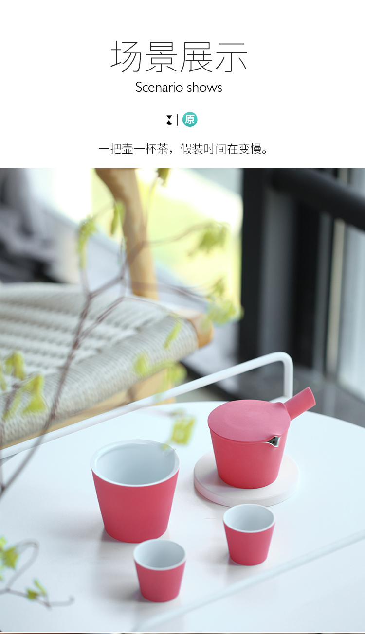 The Wu family fang ceramic crack cup creative a pot of two cups of portable travel kung fu tea sets Japanese small household