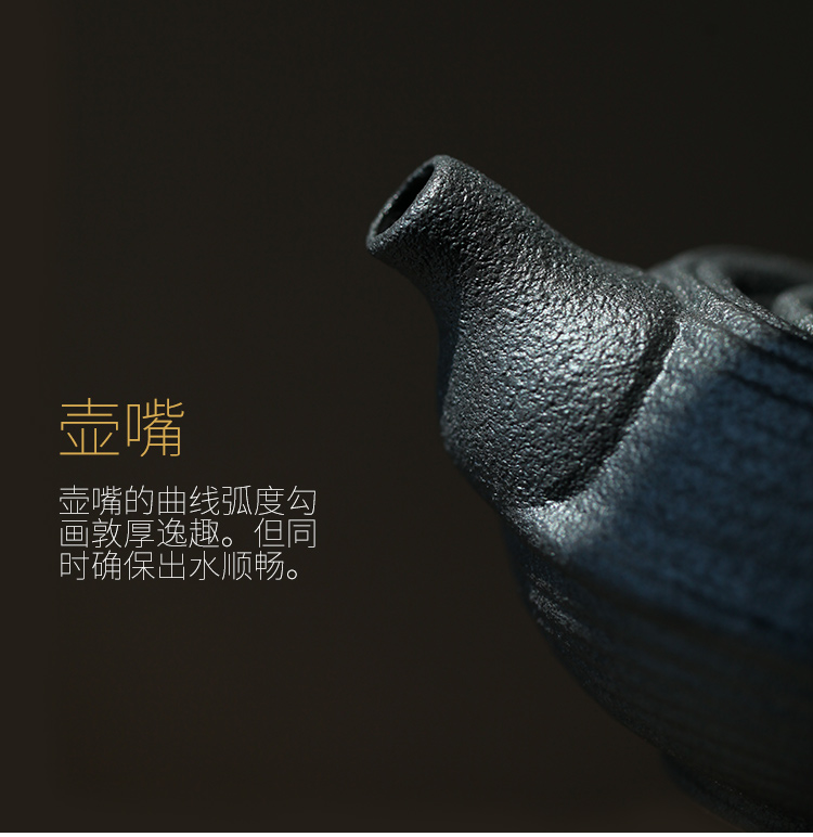 The Wu family fang ceramic teapot creative ceramic filter tea by hand stone grain Japanese kung fu tea set