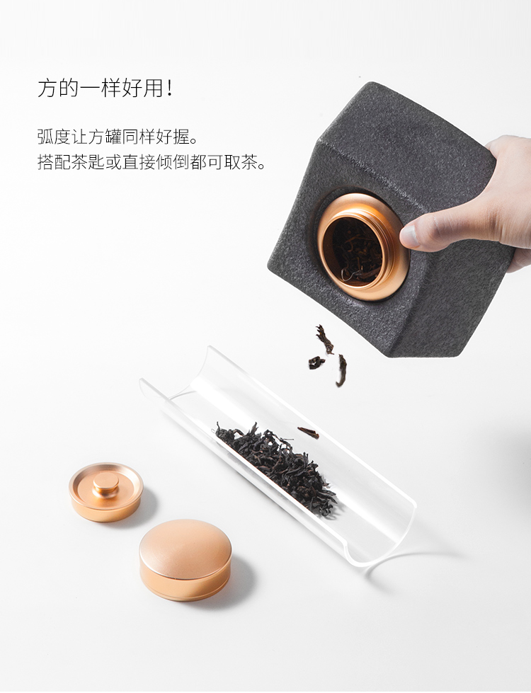 The Wu family fang ceramic tea pot metal cover POTS seal tea boxes portable porcelain jar with cover household