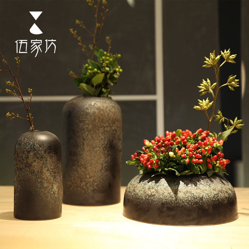 Wu family fang small mountains ceramic flower implement fashionable sitting room place vases, flower implement household decoration decoration