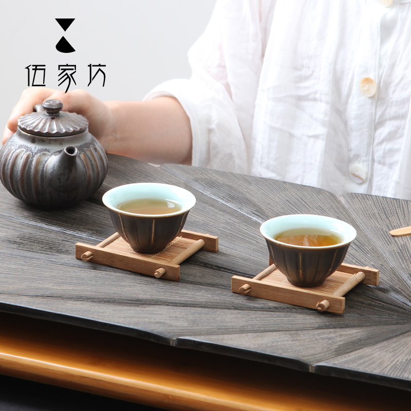 The Wu family fang ceramic sample tea cup to restore ancient ways small kung fu tea cups celadon bowl tea master single cup tea cup