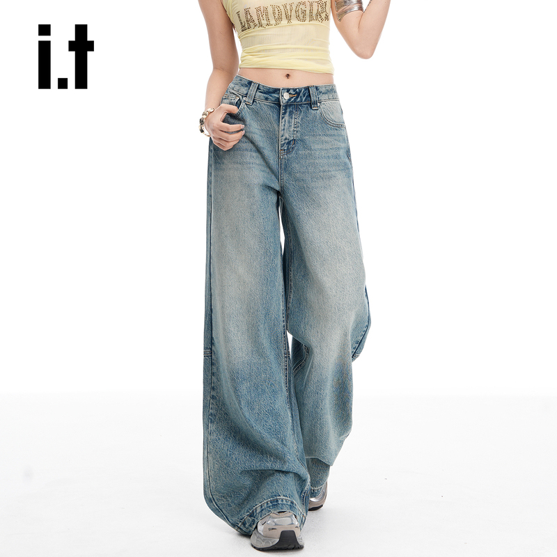 Chocoolate Retro Wide-Leg Jeans for Women 2026 New Pear-Shaped Loose Slimming Straight-Leg Floor-Length Pants
