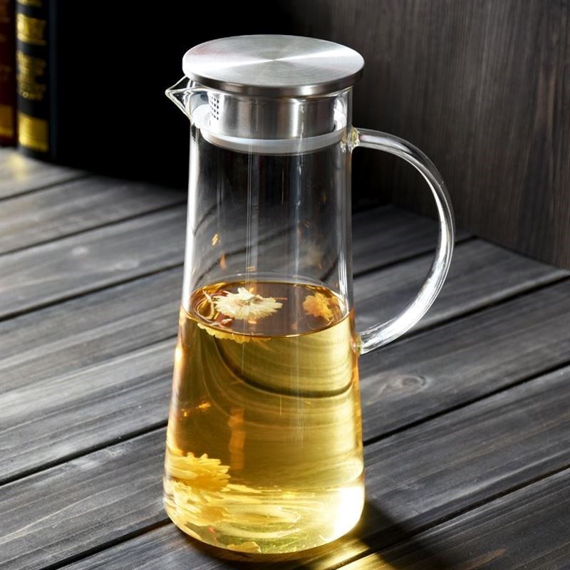 Thickened high temperature resistant and heat-resistant glass cold kettle explosion-proof large capacity home office cold water kettle juice pot