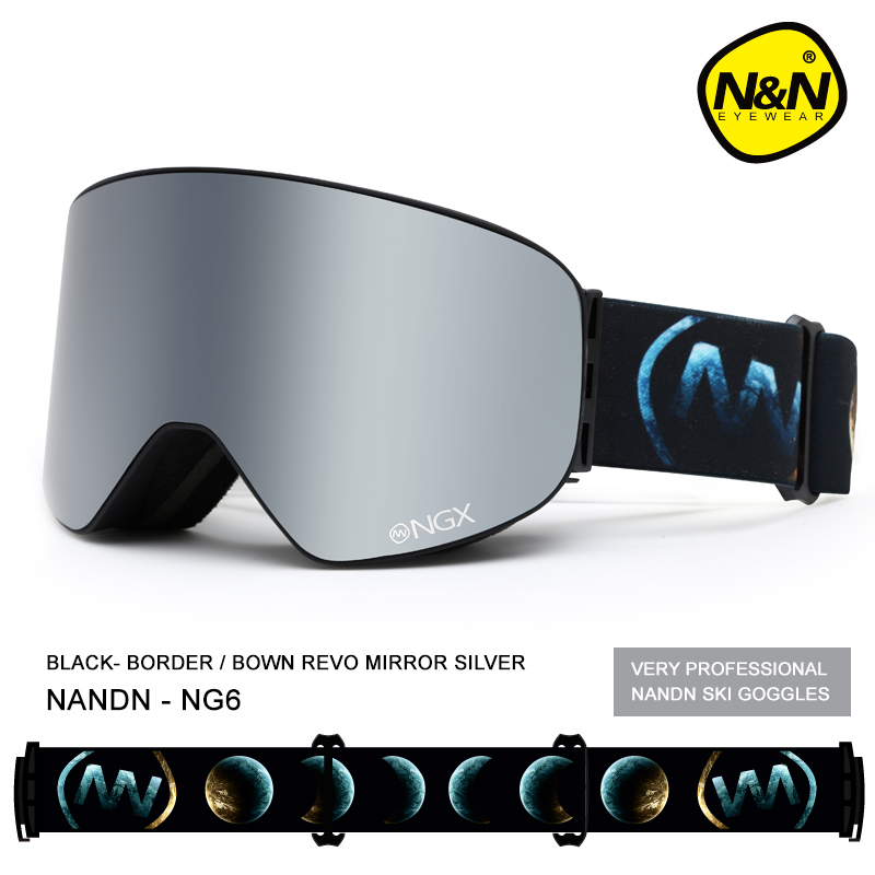 NANDN Nanen ski goggles adult double-layer anti-fog men's and women's large cylindrical ski goggles equipment card myopia ng6