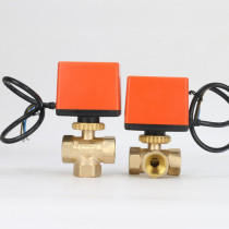 Mini electric ball valve AC220V electric two-three-way valve two-way water control valve straight-through solenoid valve 6 minutes DN20
