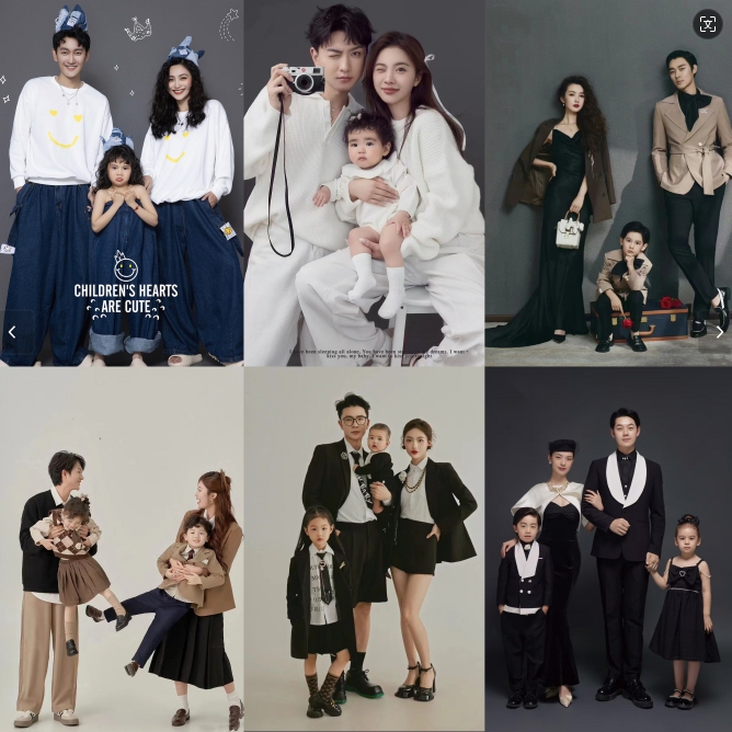 Family Portrait Clothing 2025 Photo Studio New Chinese-Style Ancient Costume Retro Korean Version Retro Parent-Child Family of Four Photography Outfit